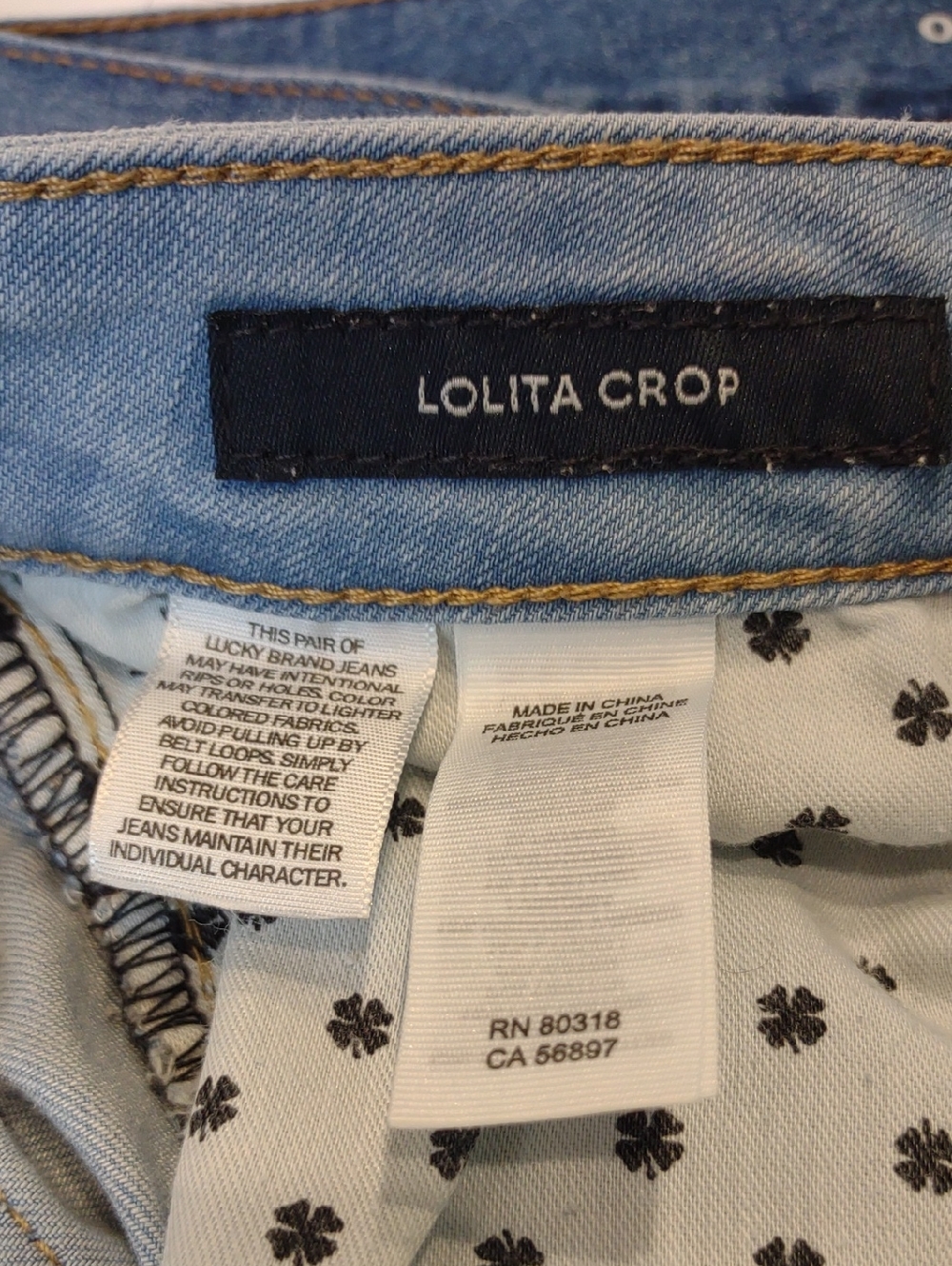 Lucky Brand Lolita Ankle Crop Curvy Stretch Distressed Light Blue Jeans - Picture 13 of 15
